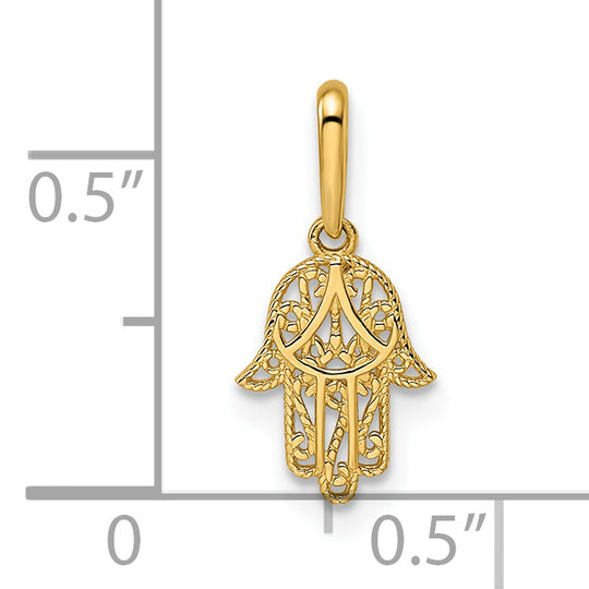 Colgante Hamsa de 14k