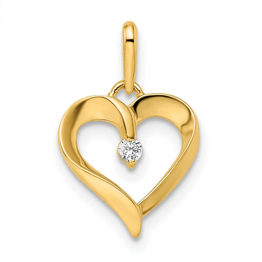 Dije Corazón con Zirconia Cúbica (CZ) en Oro 14K