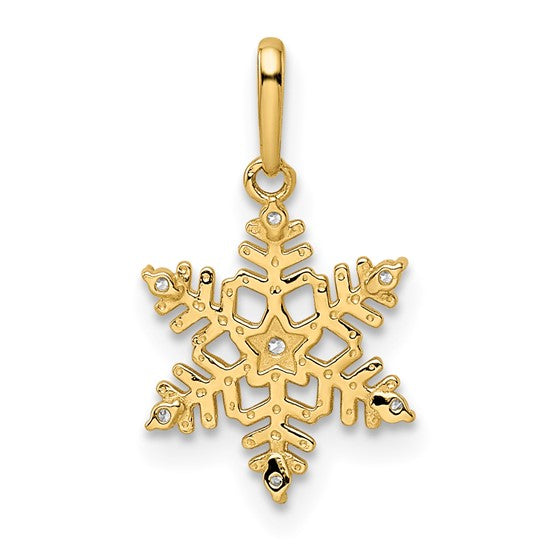 Péndulo de Copo de Nieve CZ de 14k