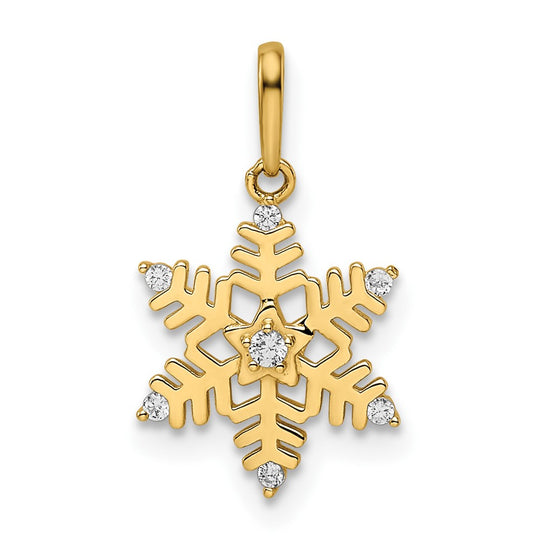 Péndulo de Copo de Nieve CZ de 14k