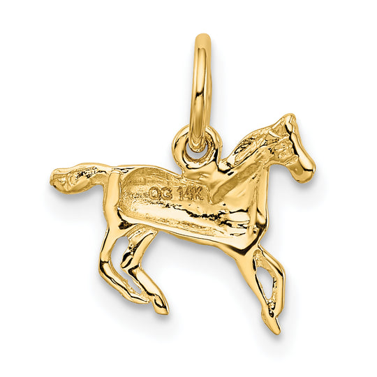 Dije de Caballo Pulido en Oro Amarillo 14K