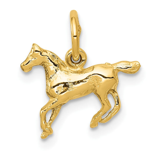 Dije de caballo pulido de 14k