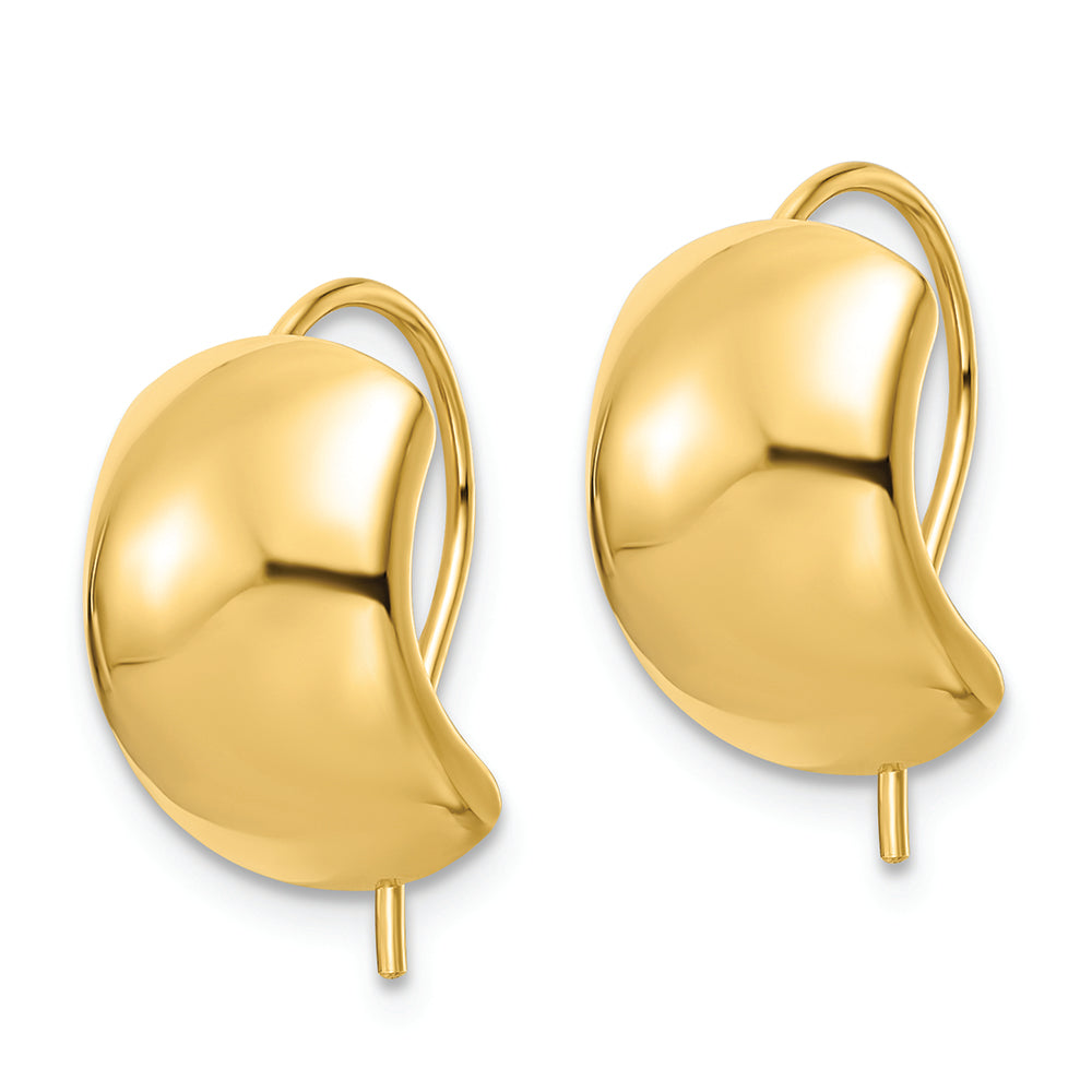 Aretes Pulidos en Oro Amarillo de 14k