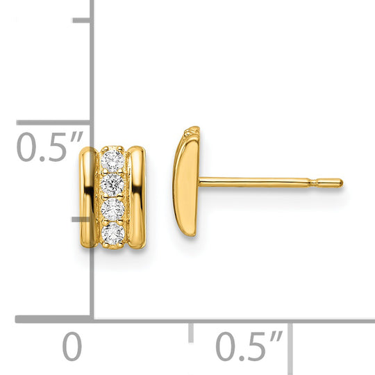 Aretes con Poste de Circonita Cúbica en Oro de 14k