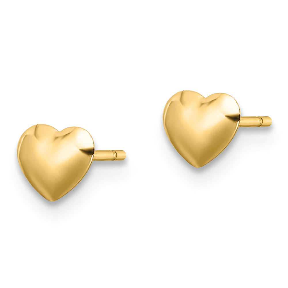 Aretes de Corazón Pulido de 14k