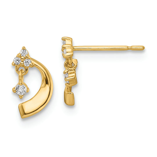 Aretes con Poste de Circonita Cúbica de 14k