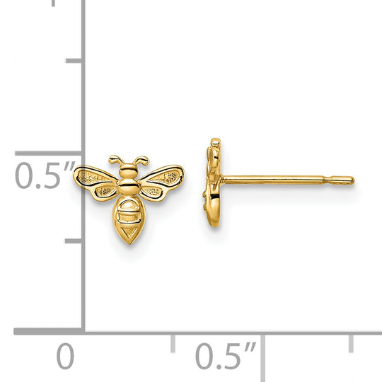 Aretes con Poste de Abejorro en Oro de 14k