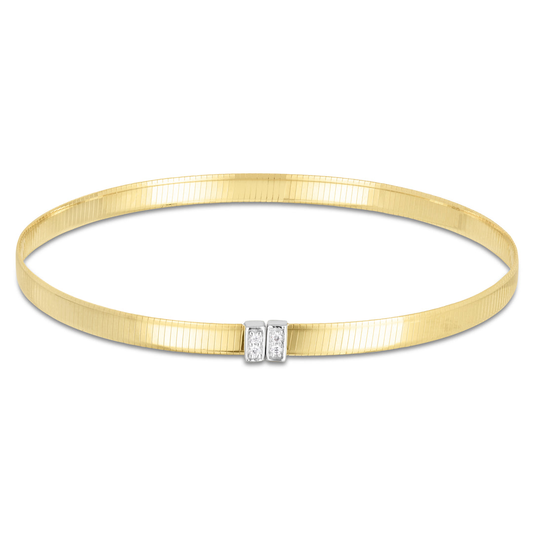 Brazalete de diamantes Omega de oro de 14 quilates