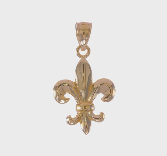 Colgante 14K Flor de Lis Pulido