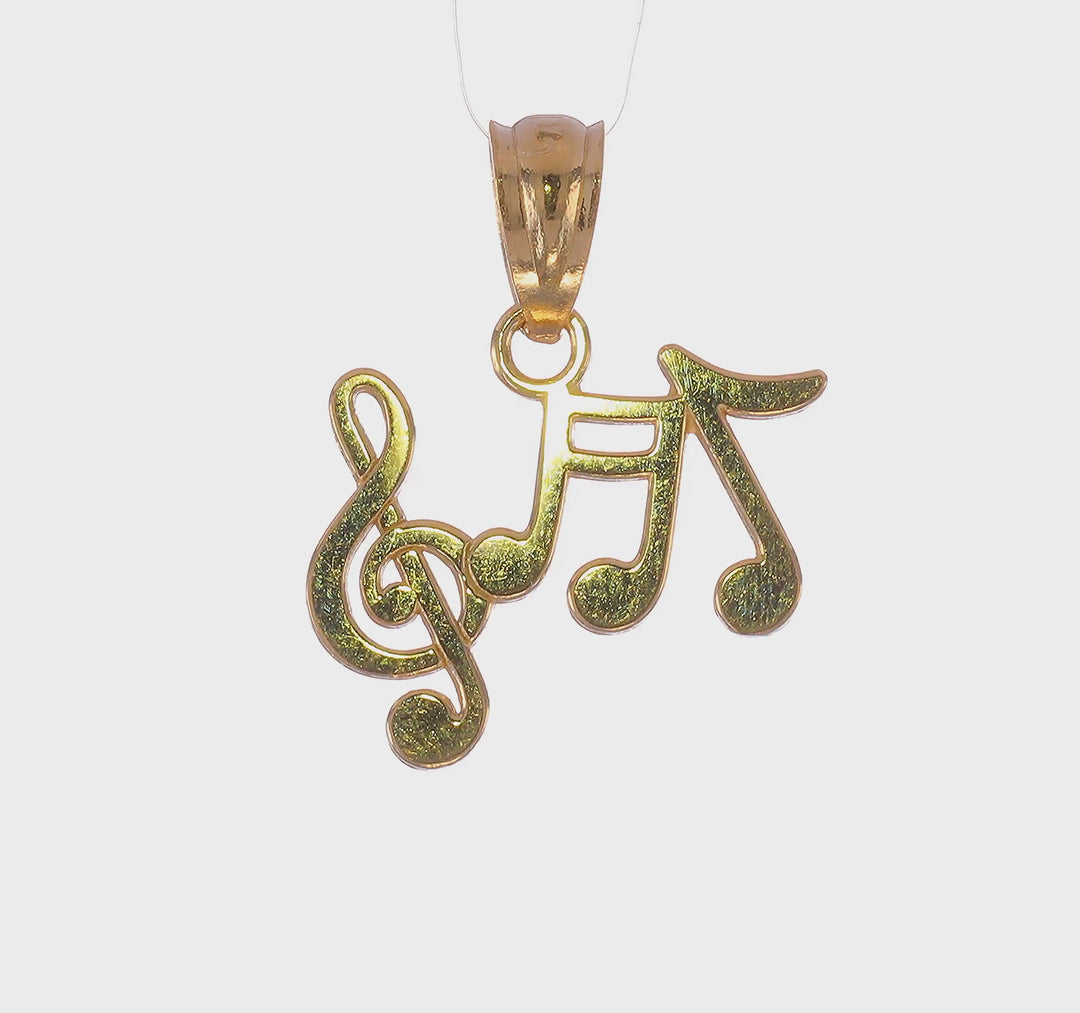 Colgante de Notas Musicales Pulido de 14K