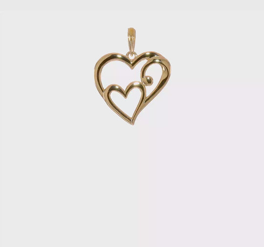 Colgante Corazón dentro de Corazón en Oro de 14k