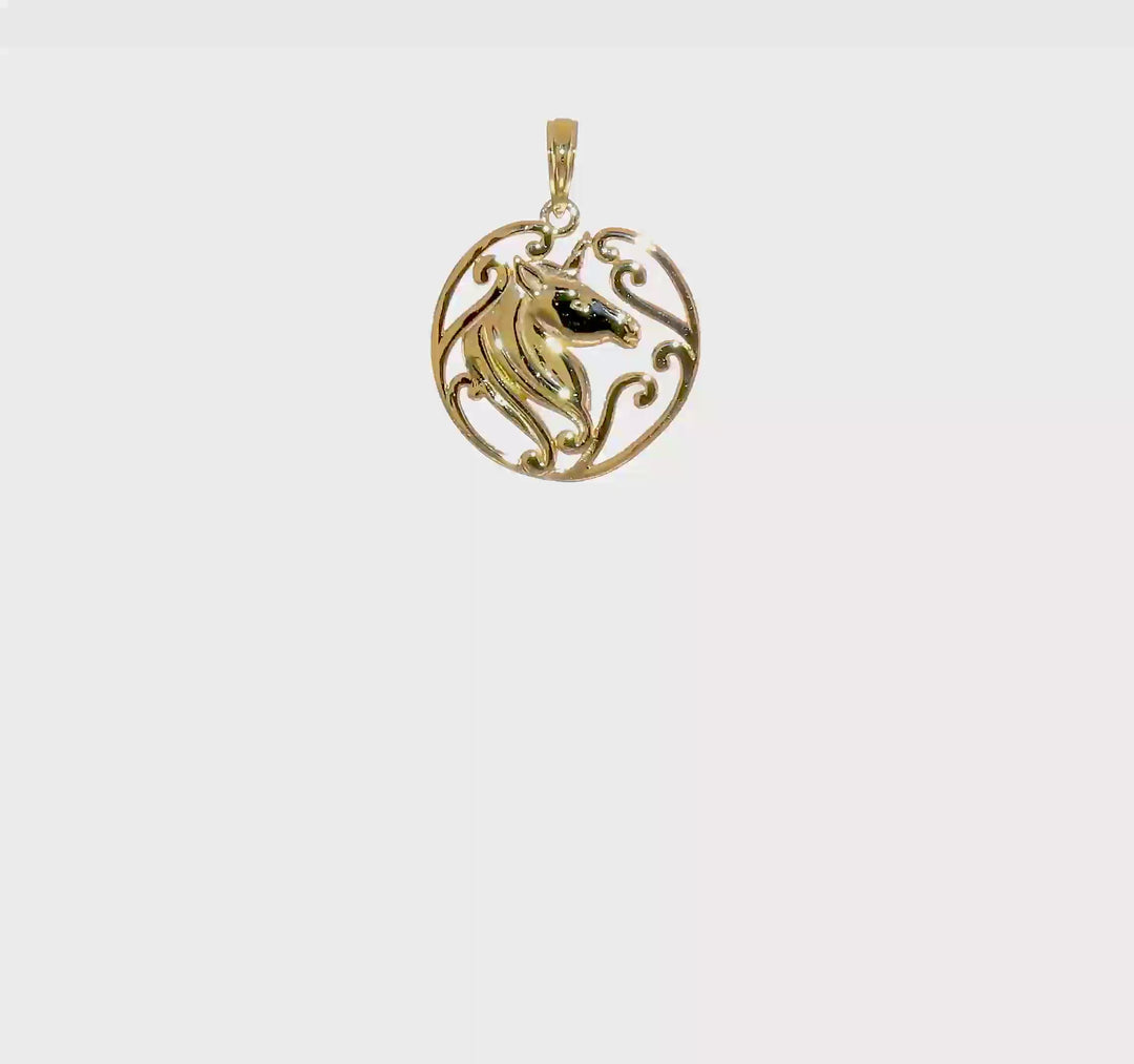 Dije de Unicornio en Oro Amarillo de 14K