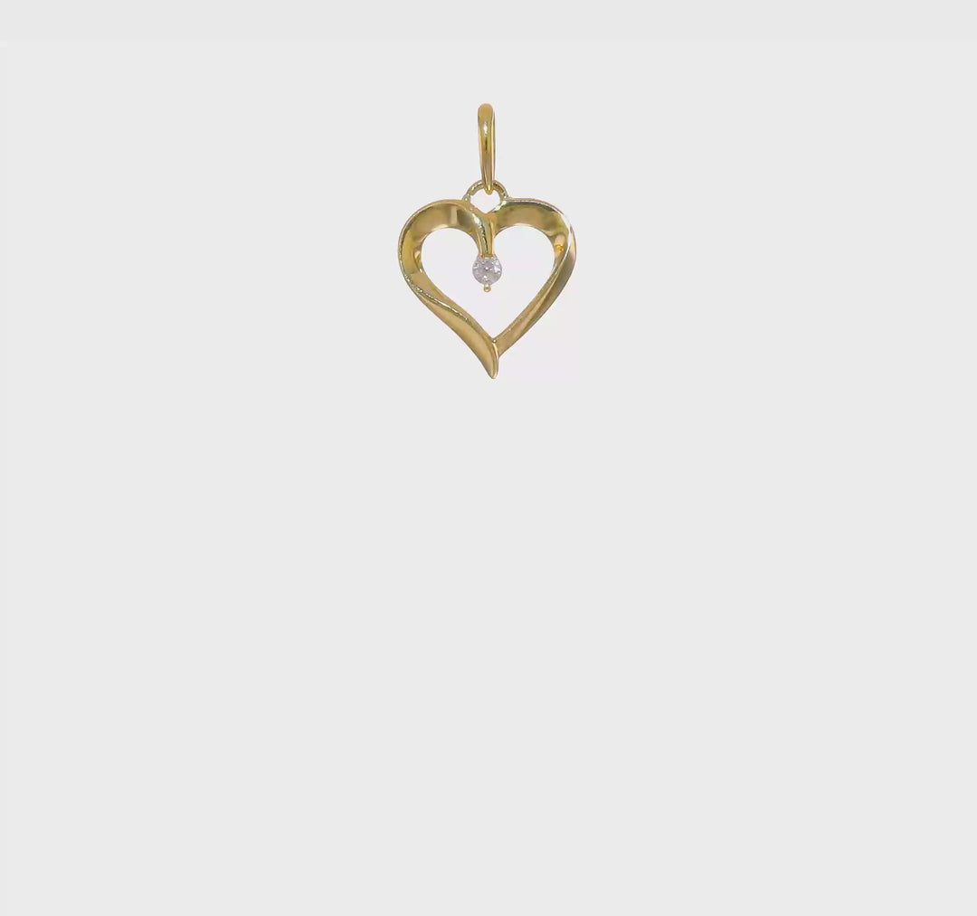 Dije Corazón con Zirconia Cúbica (CZ) en Oro 14K