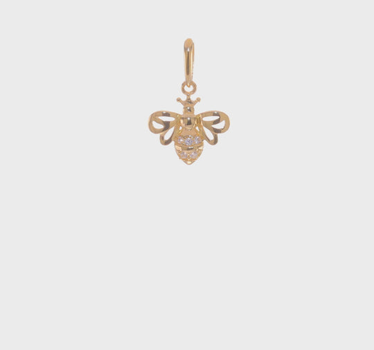 Colgante Abeja Madi K con CZ en Oro de 14k