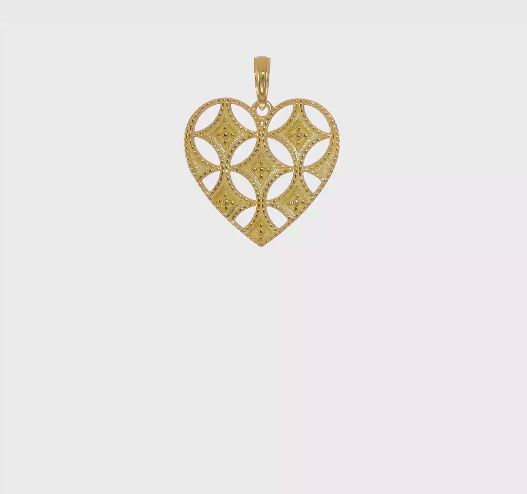 Colgante Corazón Elegante de Oro Amarillo 14K