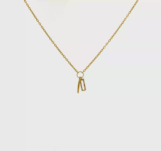 Collar con Corazón, Candado y Llave en Oro Dos Tonos 14K