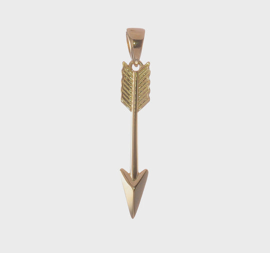 Colgante de Flecha 3D Pulido 14K