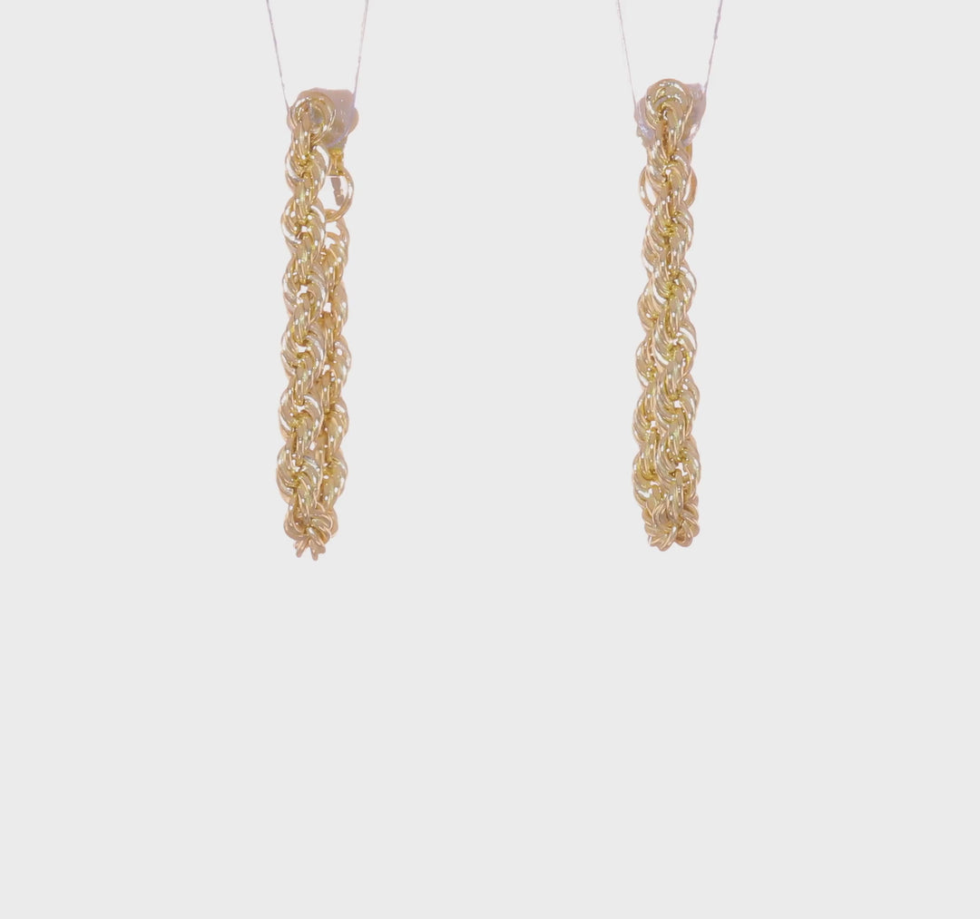 Aretes de Cuerda Hueca de Oro de 14K