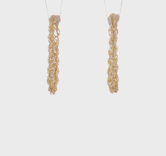 Aretes de Cuerda Hueca de Oro de 14K