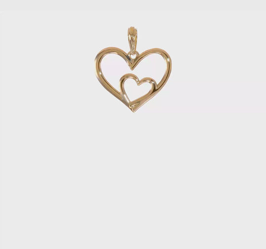 Colgante Corazón en un Corazón en Oro de 14k