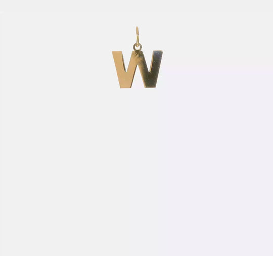 Colgante Inicial "W" en Oro Amarillo de 14k