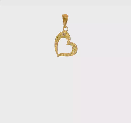 Colgante de Corazón de Diamante de 14k .01ct