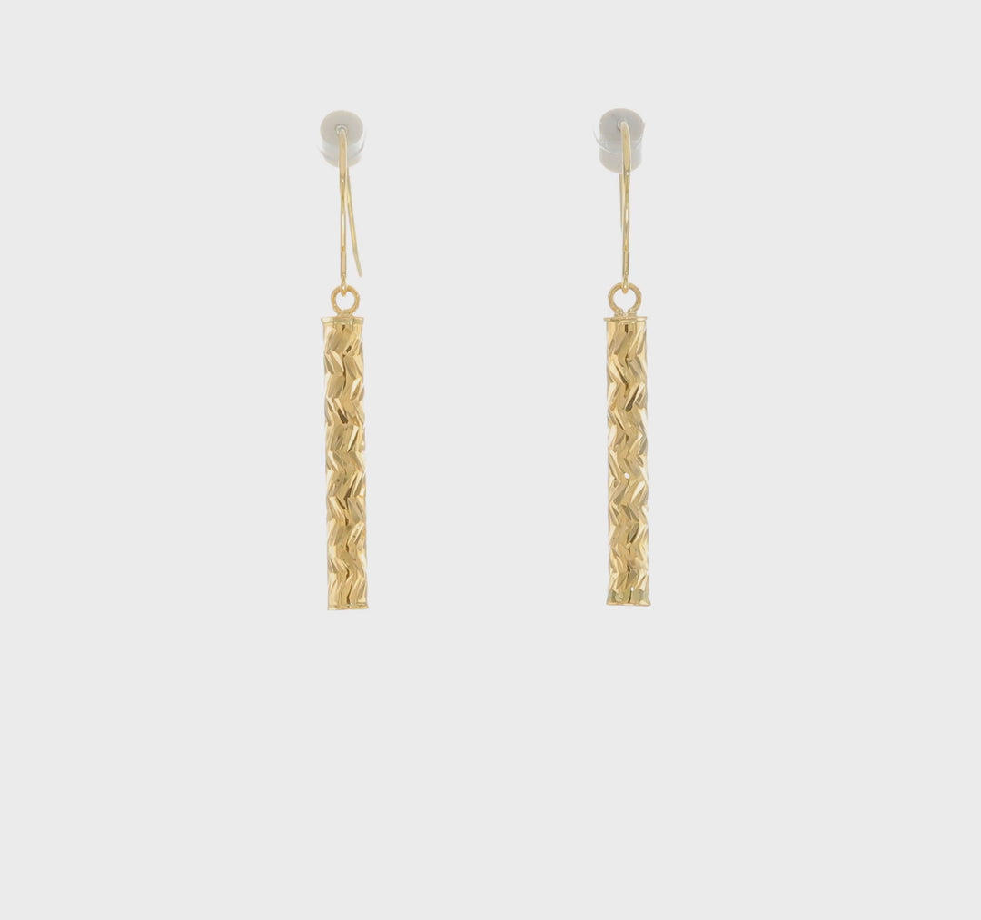 Aretes Colgantes Pulidos en Oro Amarillo de 14K