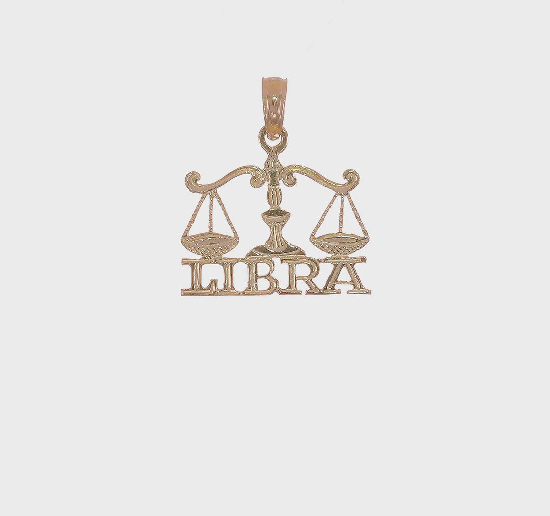 Dije Zodiacal Libra de Oro Amarillo de 14k