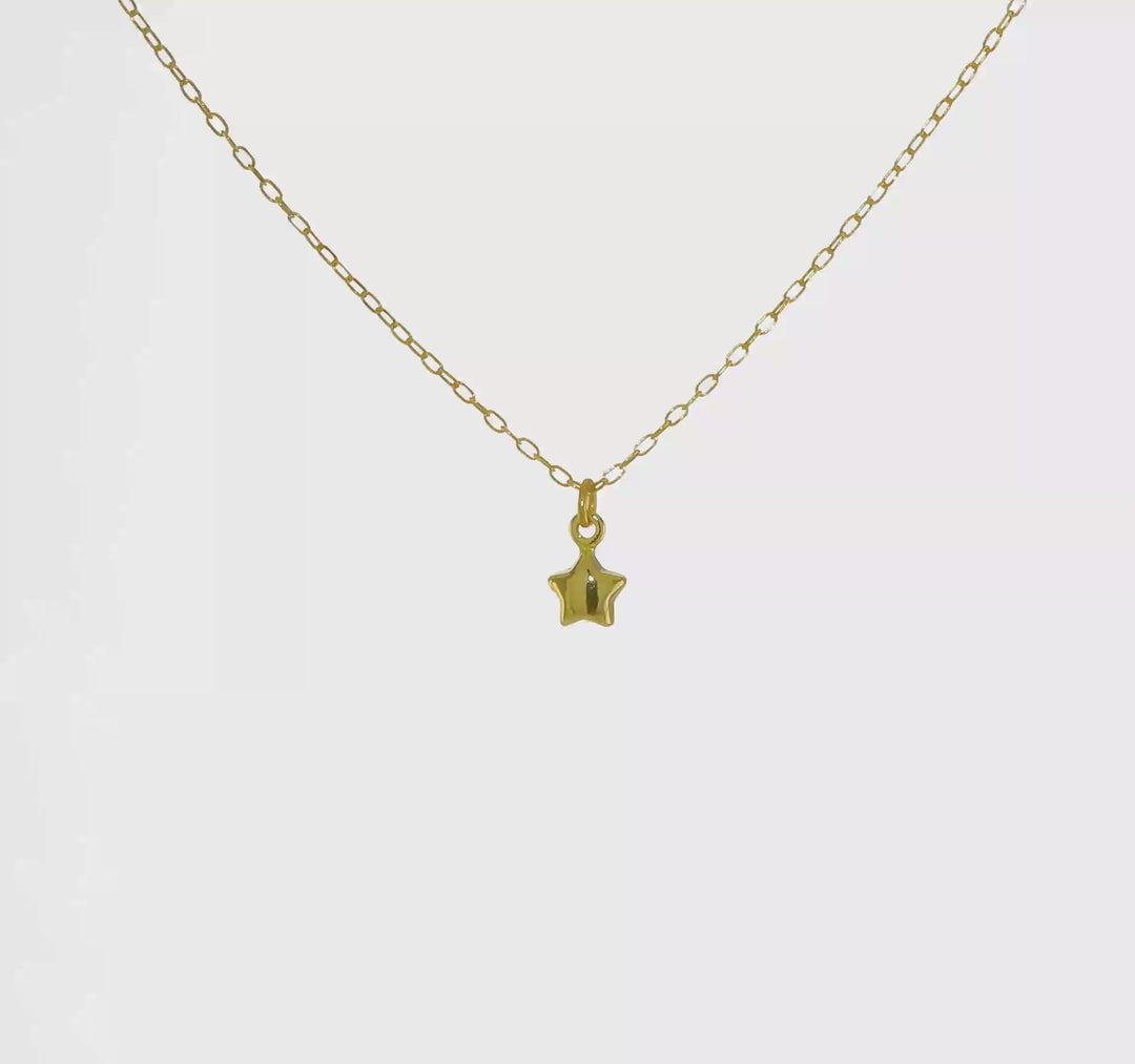 Collar de 16.5" con Estrella Inflada Pulida de 14k