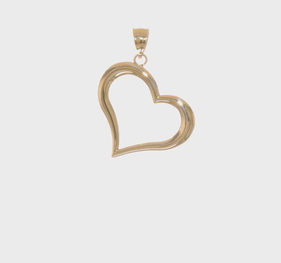 Colgante de Corazón Colgante Pulido en 14K