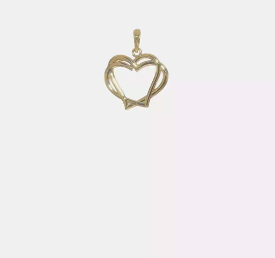 Colgante Corazón en un Corazón en Oro de 14k