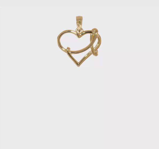 Dije de Corazón Elegante en Oro Amarillo de 14k