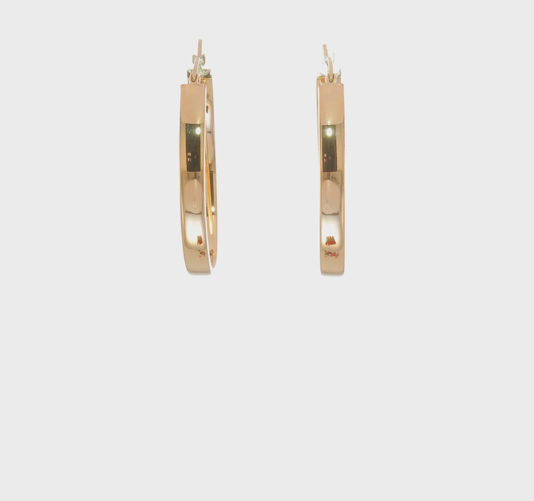 Pendientes de Aro Ovalado Ligero en Oro Amarillo de 14k