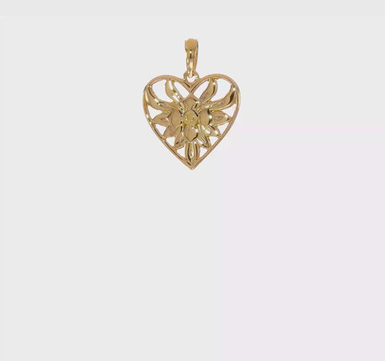 Dije de Corazón Fancy en Oro Amarillo de 14k